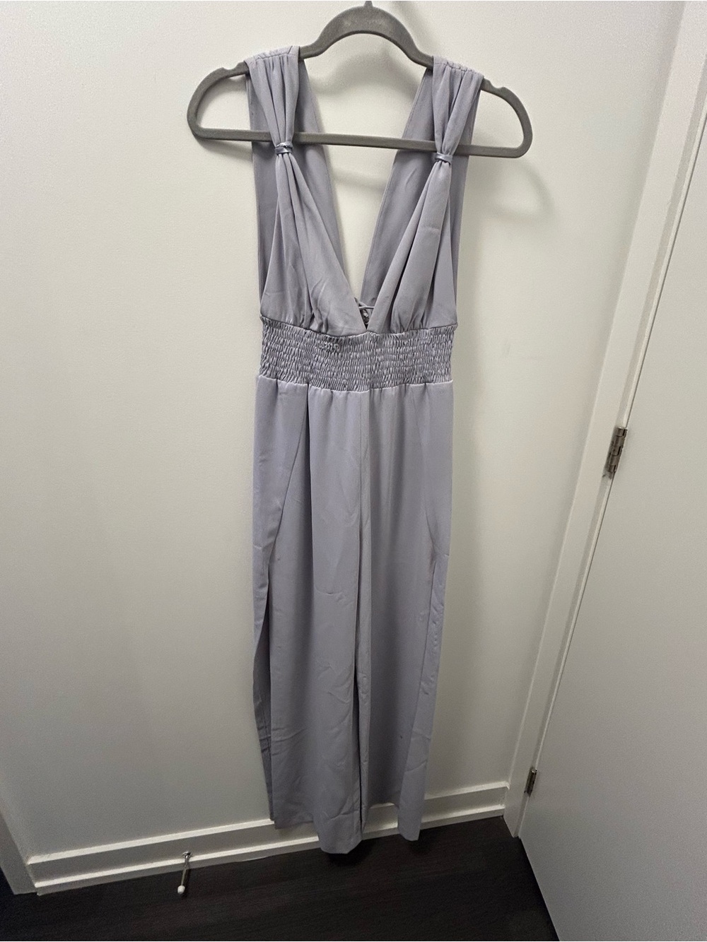 Sleeveless V-Neck Lavender Wide-Leg Jumpsuit - Canadian designer
